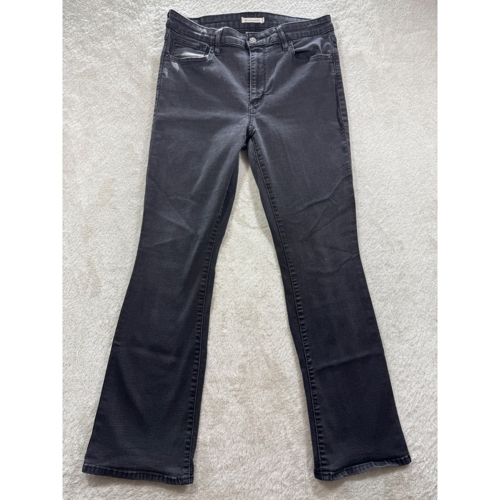 Levi's Womens 725 High Rise Bootcut Stretch Black Denim Jeans 32‎ Meas: 30x29